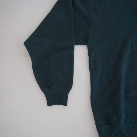 Vintage Whim Z Hunter Green Floral Leaf Sweatshirt Gold Contrast Collar Fall L - Picture 6 of 9